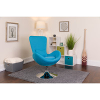 Flash Furniture Fabric Egg Series Reception-Lounge-Side Chair in Aqua